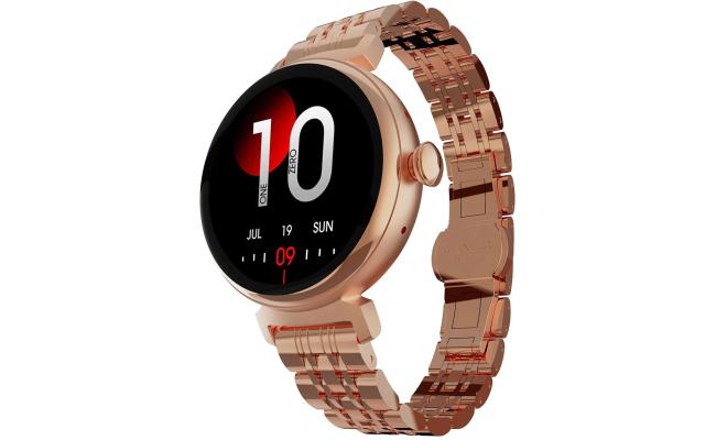 HiFuture Aura Woman Bluetooth Smart Watch, 1.04″ AMOLED Display, IP68 Waterproof, up to 7 days daily use, Heart rate & Sleep Monitoring - Rose Gold